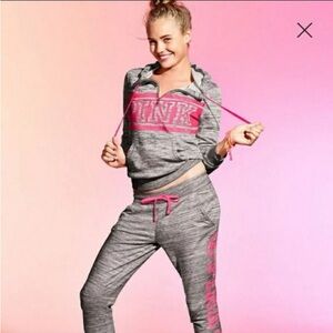 PINK Heather Gray and Pink Lounge Set Runway Collectors Edition